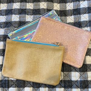 NWOT Ipsy makeup bags - 3 pack - metallic